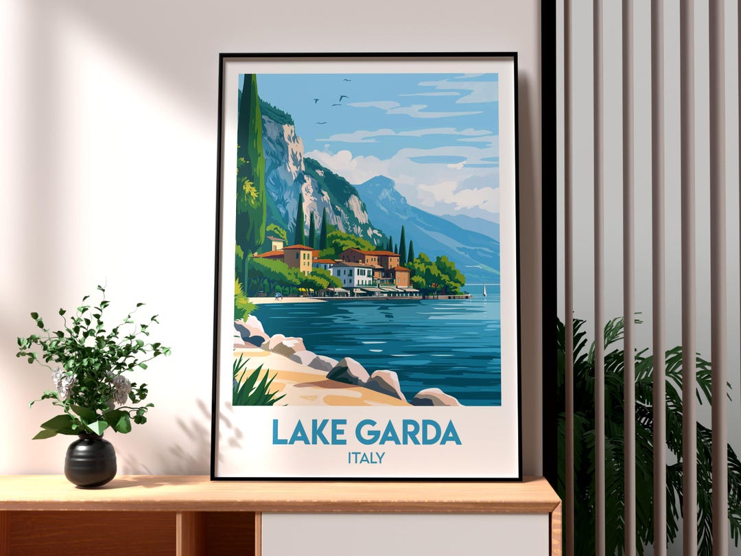Impression lac de garde art mural lac de garde poster Italie art mural