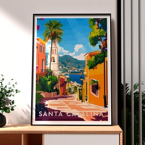Santa Catalina Print - California Wall Art -  Santa Catalina Island Poster - Travel Wall Art - USA Travel Poster - Mount Orizaba - Catalina