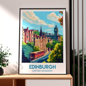 Edinburgh Print - Scotland Wall Art - Edinburgh City Poster - UK Wall Art - Gift for Traveller - Scotland Print - Edinburgh Cathedral