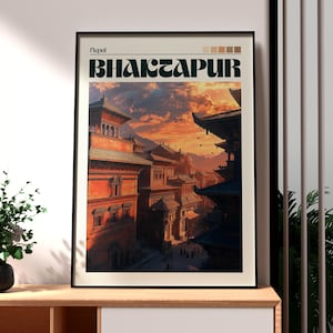 Bhaktapur Poster - The Himalayas Wall Art - Nepal Print - Everest Wall Art - Nepal Trekking Poster - Bhaktapur Print - Nepal City Art Print