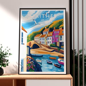 Staithes Print - Yorkshire Wall Art -  England Nature Poster - Travel Wall Art - Staithes River Poster - Staithes Wall Art - England Art