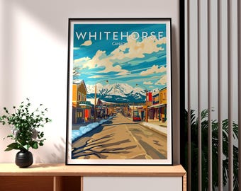 Whitehorse Canada Poster: Vintage Travel Art Print