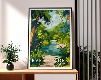 Everglades National Park-afdruk: reisposter Florida