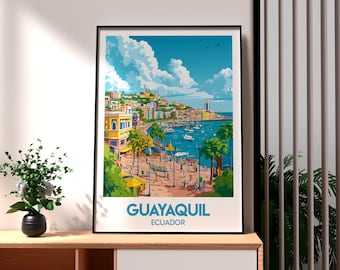 Póster de Guayaquil, Ecuador: Impresión artística de viaje por Sudamérica