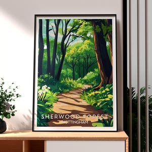 Sherwood Forest Poster - Nottingham Wandkunst - Sherwood Forest Wandkunst - Robin Hood Poster - Sherwood Forest Center Parcs - Nottingham