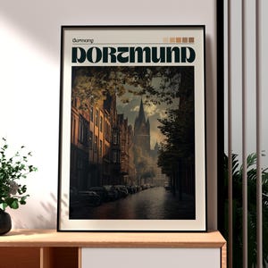 Dortmund Germany Travel Poster: Semi-Gloss City Art Print