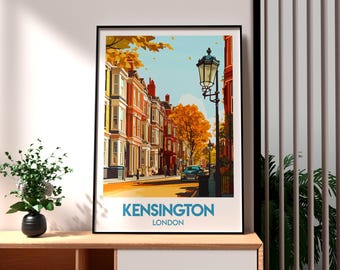 Kensington London Art Print – Travel Poster, Wall Art