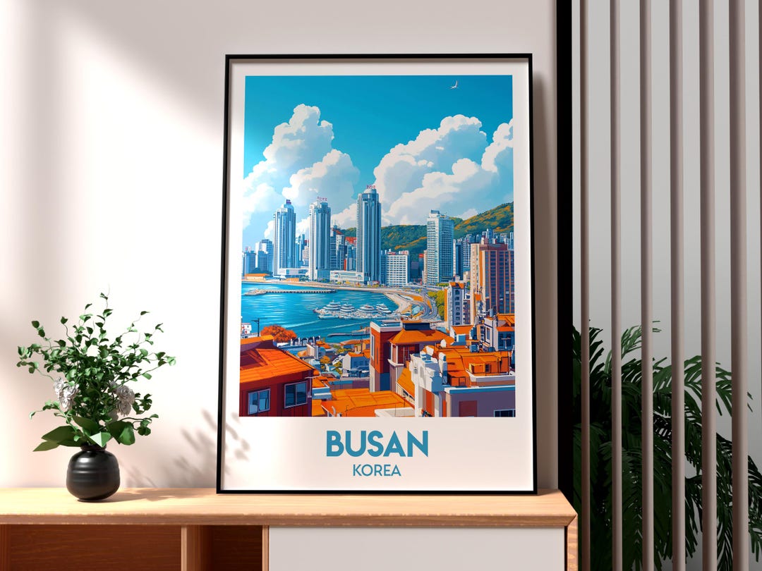 Busan Beach Print: South Korea Travel Poster - Etsy