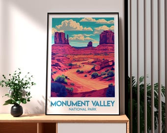Monument Valley Print: Arizona Travel Poster, National Park Art