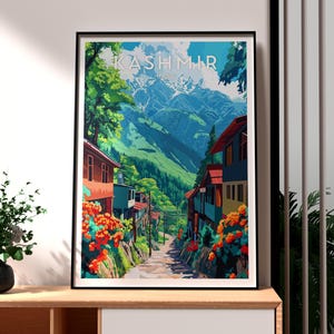 Kashmir Travel Print - India Wall Art - India Art - Kashmir Poster - Indian Himalayas - India Print - Gift for Traveller - Kashmir Mountains