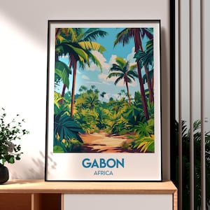 Gabon Travel Print - Gabon Wall Art -  Gabonese Republic Poster - Gabon Travel Wall Art - Africa Poster - Africa City Art - Libreville Gabon