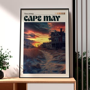 Cape May Print - USA Wall Art - New Jersey Poster - USA Wall Art - Gift for Traveller - New Jersey Print - Cape May Poster Peninsula Coast