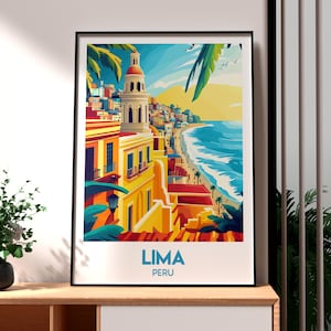 Lima Poster - Iquitos Art - Peru Travel Print - Peru Wall Art - Lima Travel Print - Peru Backpacking Poster - South America - Peru Art