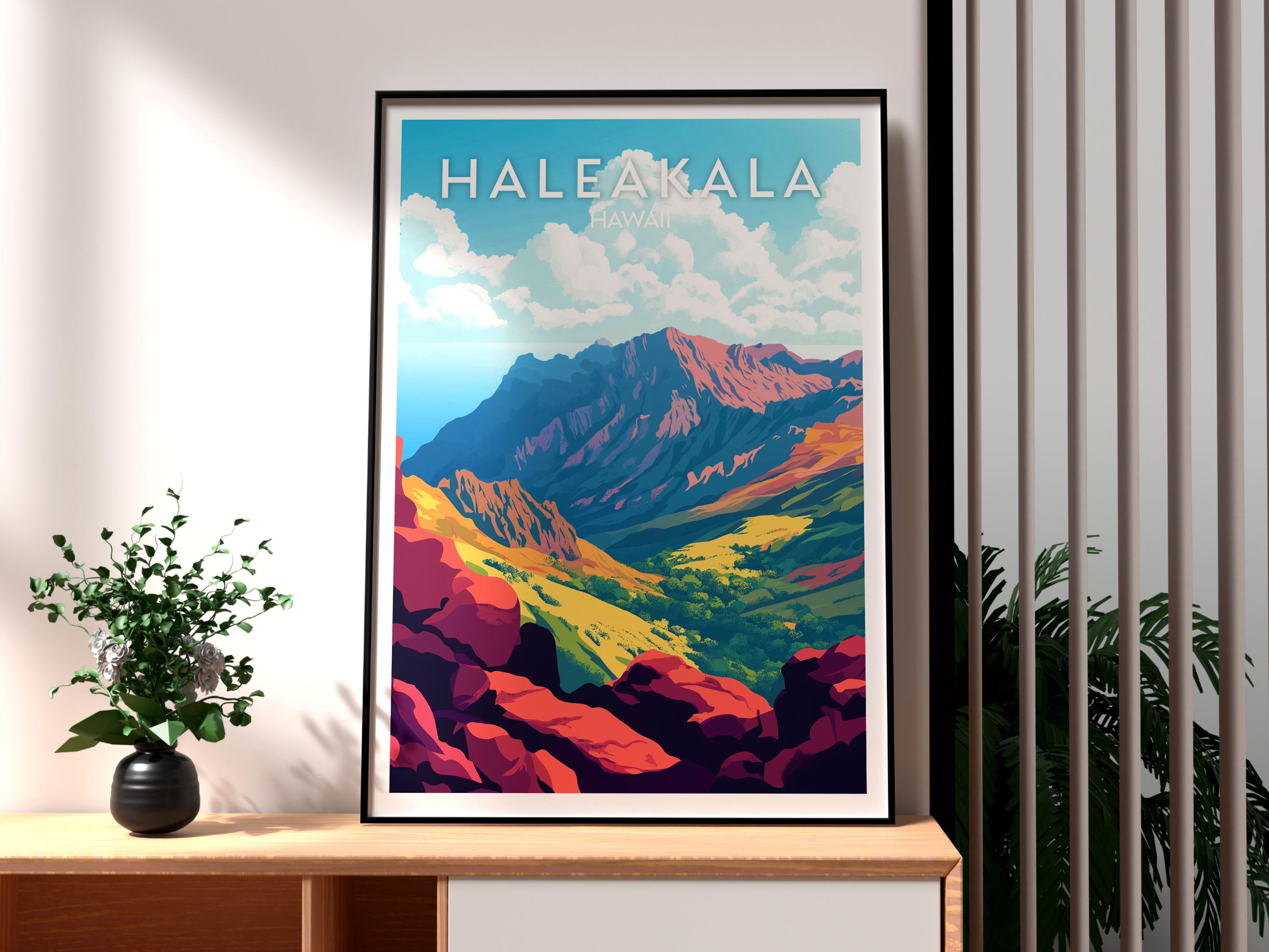 ハレアカラ国立公園のプリント：マウイ島ハワイ旅行ポスター - Etsy 日本