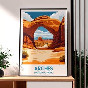 Póster del Parque Nacional de los Arcos - Póster de Utah - Póster de viaje - Póster del Parque Nacional de EE. UU. - Póster de los Arcos - Impresión del Parque Nacional de Utah - Utah