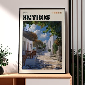 Skyros Print - Greece Wall Art - Skyros Island Poster - Travel Wall Art - Greek Art - Skyros Greece Poster - Skyros Coastal Art - Greek