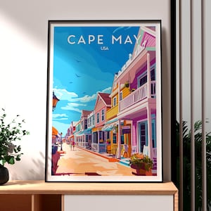 Cape May Print - USA Wall Art - New Jersey Poster - USA Wall Art - Gift for Traveller - New Jersey Print - Cape May Poster Peninsula Coast