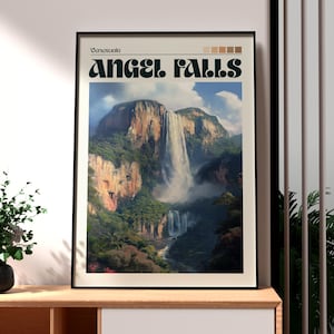 Angel Falls Travel Print - Venezuela Wall Art - South America Travel - Travel Wall Art - Angel Falls Poster - Angel Falls Wall Art Venezuela