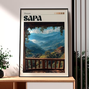 Sapa Vietnam Print: Travel Wall Art, Mountain View Poster