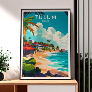 Tulum Print - Tulum Mexico Wall Art - Tulum City Poster - Travel Wall Art - Mexico Travel Poster - Tulum Wall Art - Travel Art Mexico