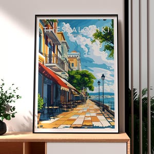Thessaloniki Print - Greece Wall Art - Thessaloniki Greece Poster - Travel Wall Art - Greek Art - Greece Poster - Thessaloniki Coastal Art