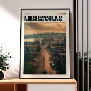 Libreville Poster - Gabon Print - Libreville Travel Wall Art - Africa Travel Art - Gabon Art - African Wildlife Poster - Gabon City Wall Art