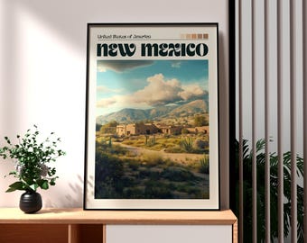 New Mexico Travel Poster: Santa Fe Wall Art Print