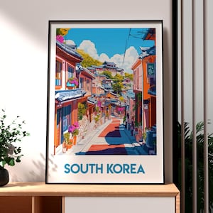 South Korea Poster - South Korea Wall Art - Seoul City Art - Korea Travel Poster - Seoul Wall Art - South Kora Print - Seoul City - Korea