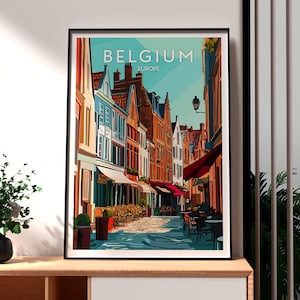 Belgium Print - Belgium Wall Art -  Brussels City Poster - Travel Wall Art - European City Poster - Belgium Poster - Belgium Wall Art Travel