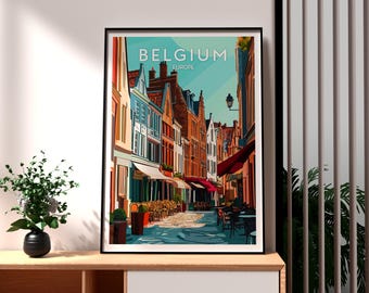 Brussels City Print: Belgium Travel Poster, European Wall Art