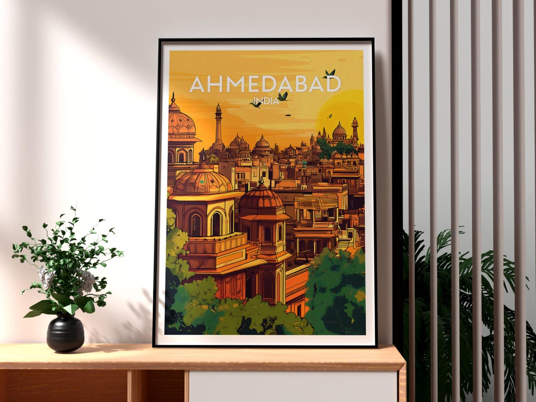 Ahmedabad India Travel Poster: Gujarat Wall Art Print - Etsy