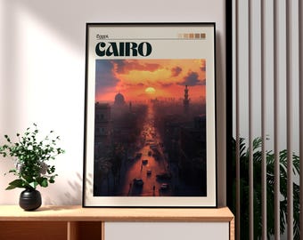 Cairo Egypt Art Print: Pyramids Travel Poster