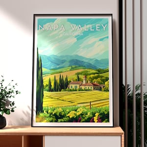 Napa Valley National Print - California Wall Art - Napa Valley Poster - Napa Valley Winery - Napa Valley Wine Train - Napa County - Cali