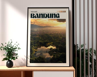 Bandung Indonesia Travel Poster: West Java Wall Art