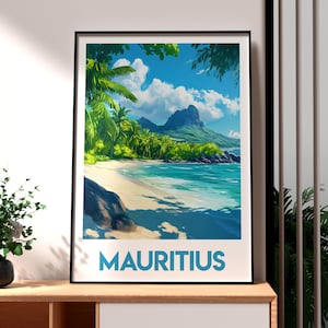 Mauritius Beach Print: Port Louis Travel Poster