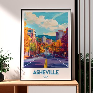 Asheville Print - USA Wall Art - Asheville City Poster - USA Wall Art - Gift for Traveller - North Carolina Print - Asheville North Carolina