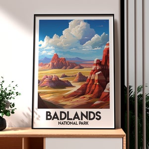 Badlands National Park Poster - South Dakota Poster - Badlands Wall Art - Badlands Loop Road - USA National Park Wall Art - USA Hiking Print