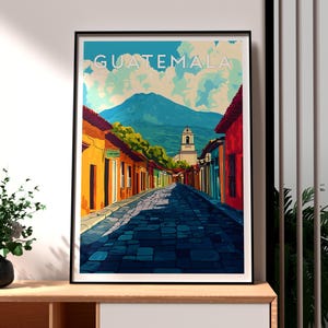 Guatemala Print - Guatemala Wall Art -  Lake Atitlan Wall Art - Travel Wall Art - Guatemala Volcano Art - Volcan de Fuego - Central America