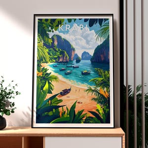 Krabi Print - Thailand Wall Art - Thailand Poster - Krabi Wall Art - Thailand Island Poster - Ao Nang Poster - Thai Art - Krabi Thailand Art
