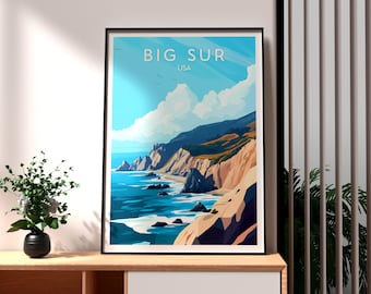 Big Sur Travel Poster – Vintage California Pacific Coast Art Print