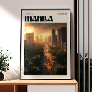 Manila Poster - The Philippines Wall Art - Manila Print - Philippines Travel - South East Asia - Philippines Islands Art - Manila City Print