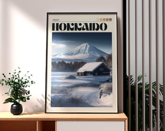 北海道日本旅行ポスター：北の島の風景画 - Etsy 日本