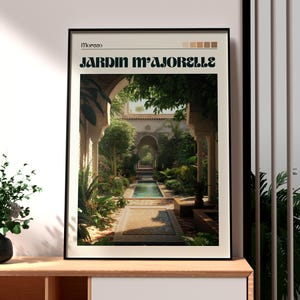 Jardin Majorelle Poster - Marrakesh Print - Marrakesh Wall Art -  Morocco Poster - Travel Wall Art - Morocco Travel Poster - Marrakesh