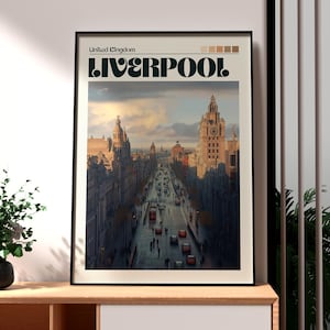 Liverpool Travel Print - Liverpool City Wall Art -  Liverpool Poster - UK City Wall Art - UK Nature Poster - Liverpool City Print