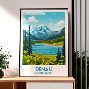 Denali National Park Poster - Alaska Wall Art - Denali Alaska Print - Denali Wall Art - Alaska Poster - Alaska Mountains Print - Alaska Art
