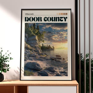 Door County Travel Print - Wisconsin Wall Art -  Wisconsin Poster - Travel Wall Art - USA Travel Poster - Door County Print - USA Print