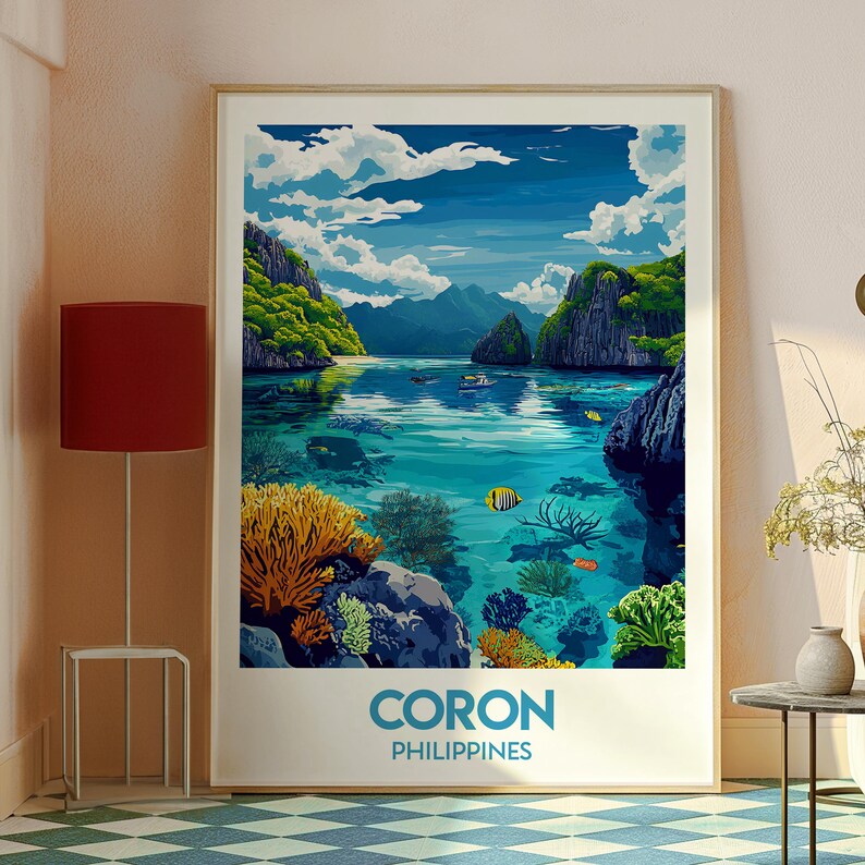 Coron Poster the Philippines Wall Art Coron Print Philippines Travel