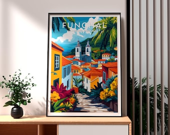 Funchal Madeira Art Print: Portugal Travel Poster
