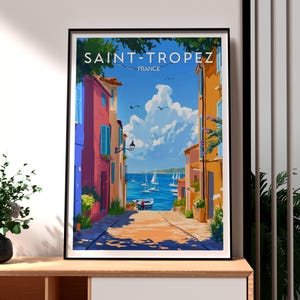 Saint Tropez Poster - France Wall Art - The French Riviera Poster - France Travel Print - France Travel Print - Saint Tropez Wall Art France