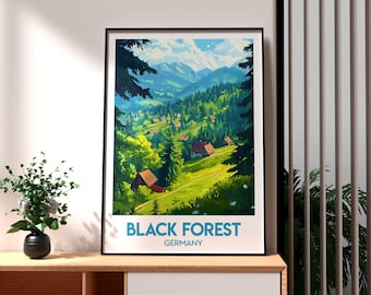 Black Forest Germany Print: Vintage Travel Poster Art